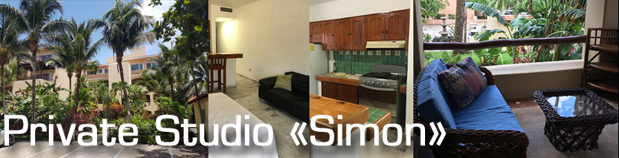 Private accommodation at Studio Simon in Puerto Aventuras, Riviera Maya, Quintana Roo with Planet Scuba Mexico